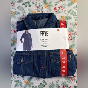 Frye Women’s Denim Button-Front Dress – Size XL NWT
